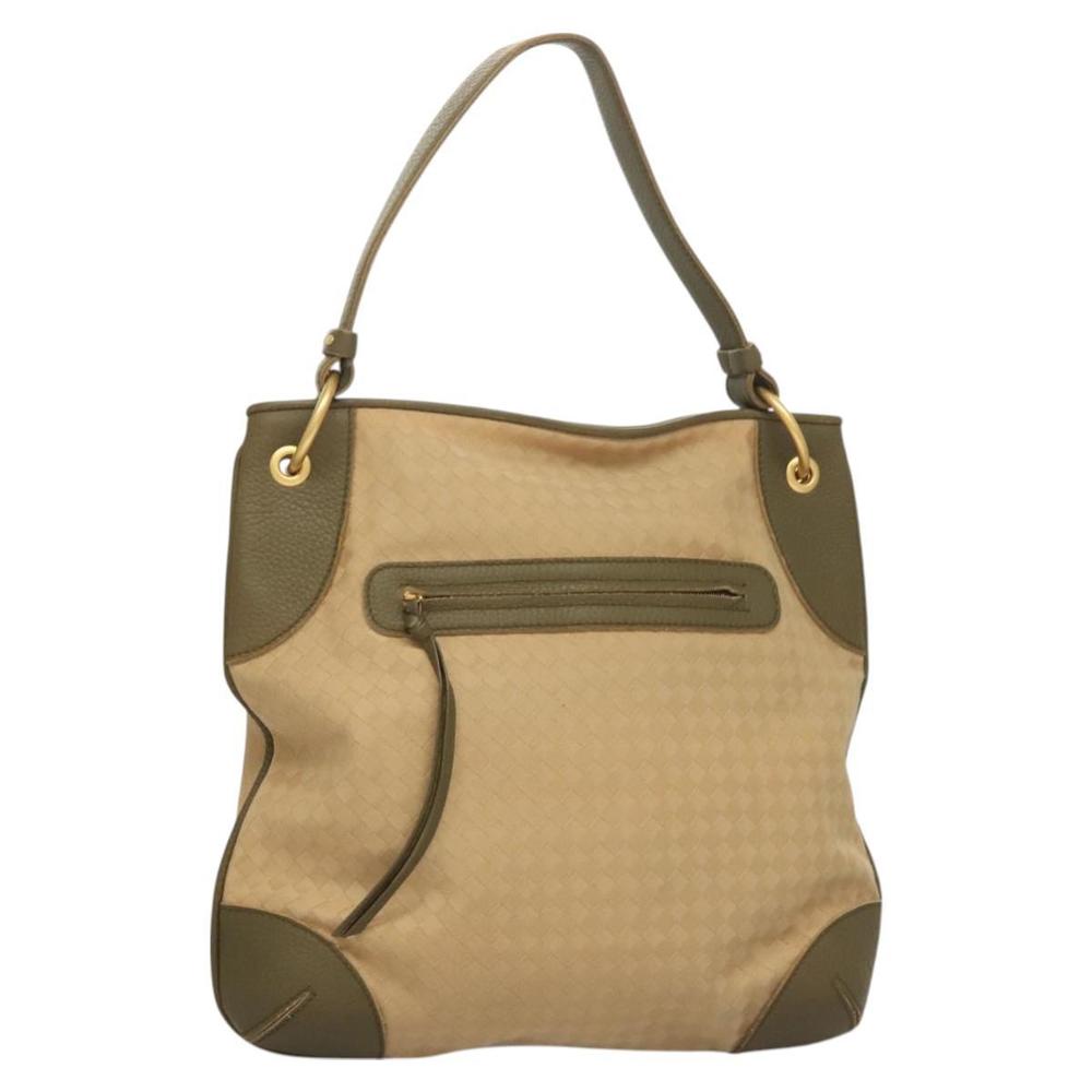 BOTTEGA VENETA Shoulder Bag Canvas Beige Auth BA2883